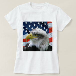 Camiseta Bandera americana calva de Eagle