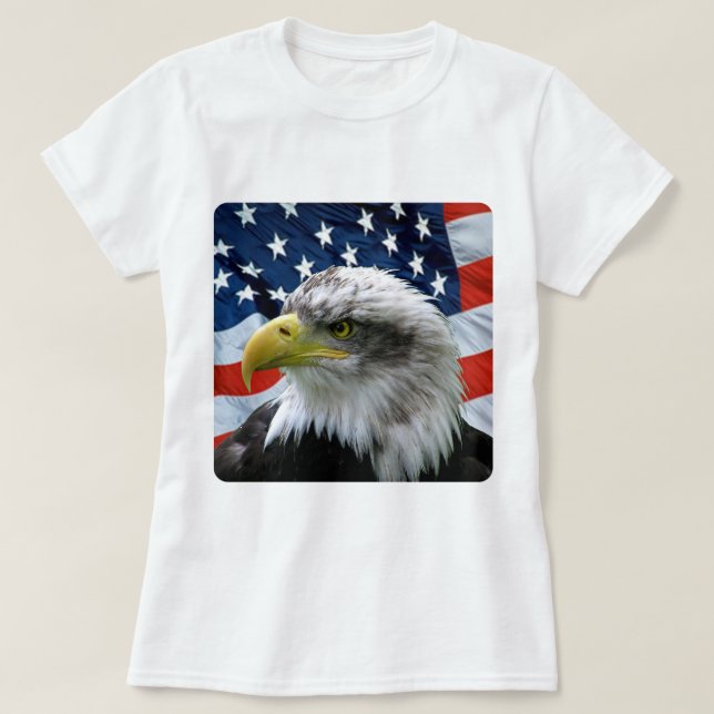 Camiseta Bandera americana calva de Eagle (Diseño del anverso)