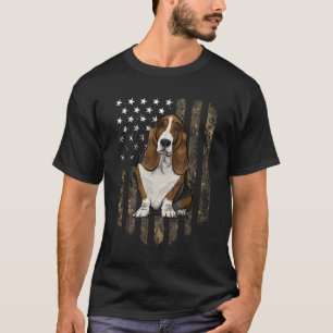 Camiseta Bandera Americana Camo Basset Hound 4 De Julio Ee.