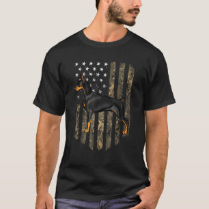 Camiseta Bandera Americana Camo Doberman Pinscher 4 De Juli