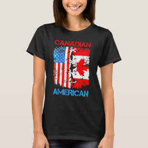Camiseta Bandera Americana Canadiense Estados Unidos Canadá