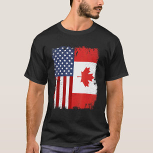 Camiseta Bandera Americana Canadiense Orgullo Patriótico Am
