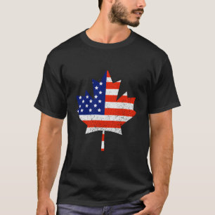 Camiseta Bandera Americana Canadiense Regalo De Hojas De Ma