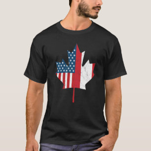 Camiseta Bandera Americana Canadiense Usa Roots Vintage
