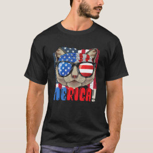 Camiseta Bandera Americana Cat 4 De Julio Camisas Hombres M