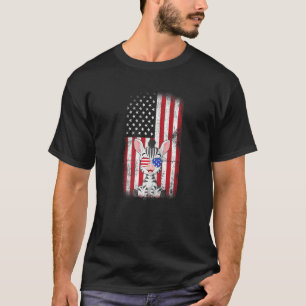 Camiseta Bandera Americana Cebra Niños Chicas Hombres Cuart