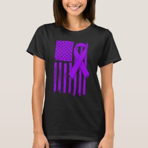 Camiseta Bandera Americana Cinta Morada Conciencia del Sínd