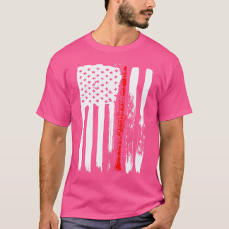 Camiseta Bandera Americana Clarinet Tshirt Flute Musician I