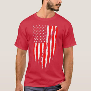 Camiseta Bandera Americana Clarinete Música Vintage Músico 