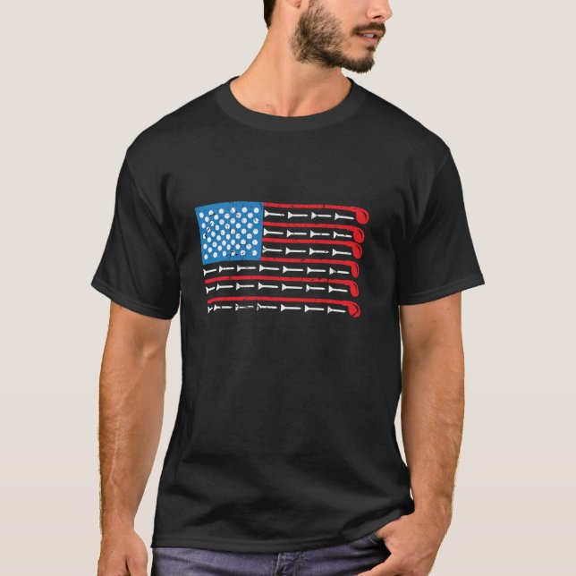 Camiseta Bandera Americana Club de Golf Diseño Deportivo Lo (Anverso)