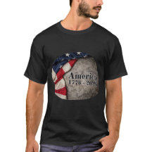 Bandera americana con "1776 - 2026" sobre mármol g