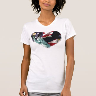 Camiseta Bandera americana con American Eagle y señora