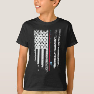 Camiseta Bandera Americana Con Caña De Pescar - Pescador Pa