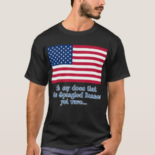 Camiseta Bandera americana con cita Spangled estrella de la