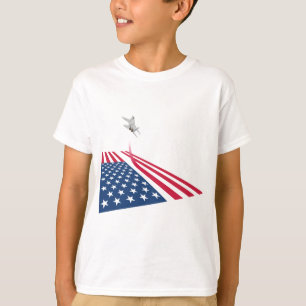 Camiseta Bandera americana con el lanzamiento del avión de