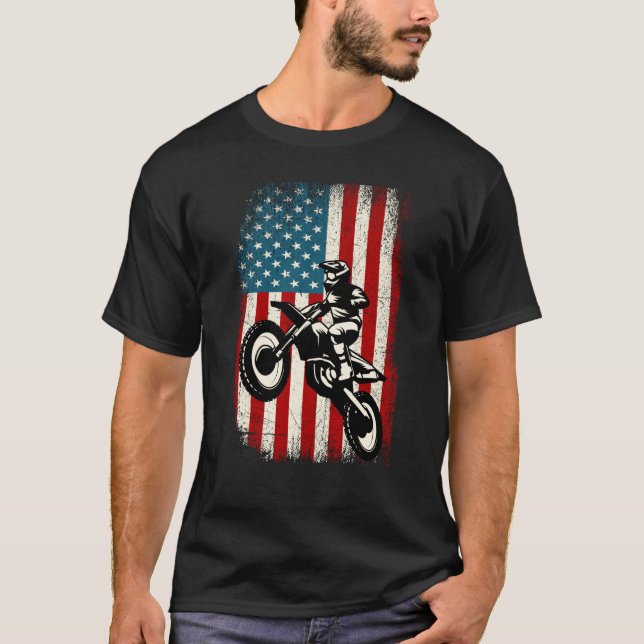 Camiseta Bandera Americana con problemas Vieja Bicicleta Ri (Anverso)
