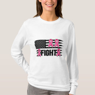 Camiseta Bandera Americana Conciencia del Cáncer de Seno Lu