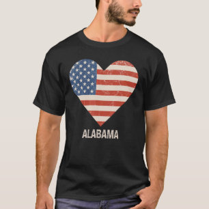 Camiseta Bandera Americana Corazón Alabama 4 De Julio Patri