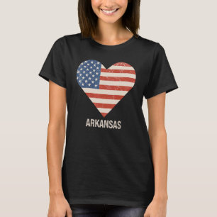 Camiseta Bandera Americana Corazón Arkansas 4 De Julio Patr