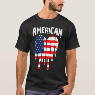 Camiseta Bandera Americana Corazón Patriótico Eeuu 4 De Jul