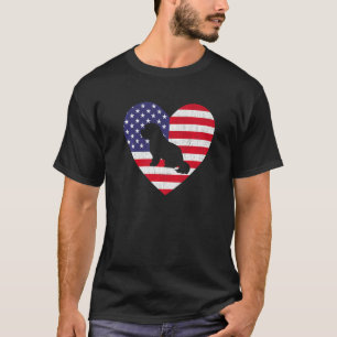 Camiseta Bandera Americana Corazón Perro Maltés 4 De Julio 