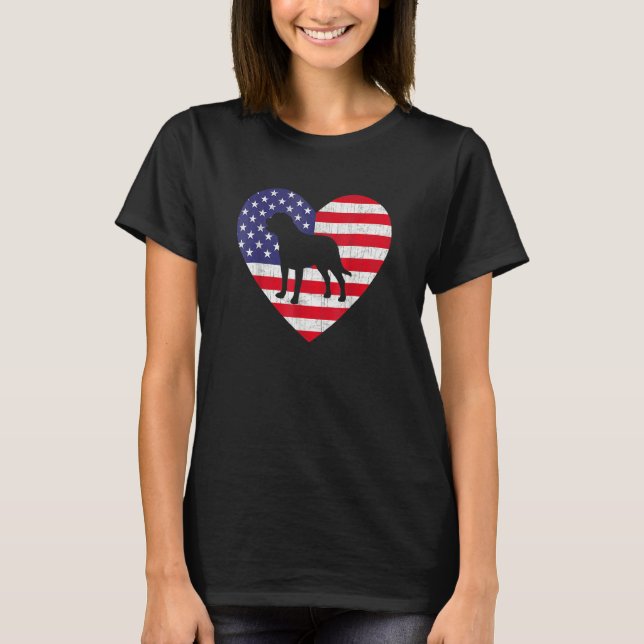 Camiseta Bandera Americana Corazón Rottweiler Perro 4 De Ju (Anverso)