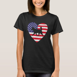 Camiseta Bandera Americana Corazón Siberian Husky Perro 4 D