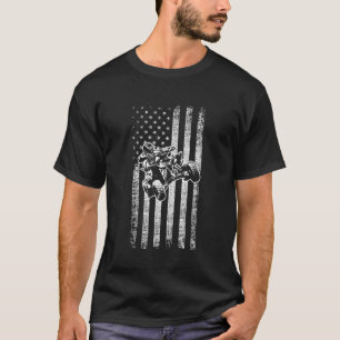 Camiseta Bandera Americana Cuatro Ruedas Quad Hombres ATV R