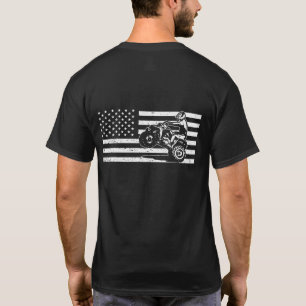 Camiseta Bandera Americana Cuatro Ruedas Quad Hombres ATV R