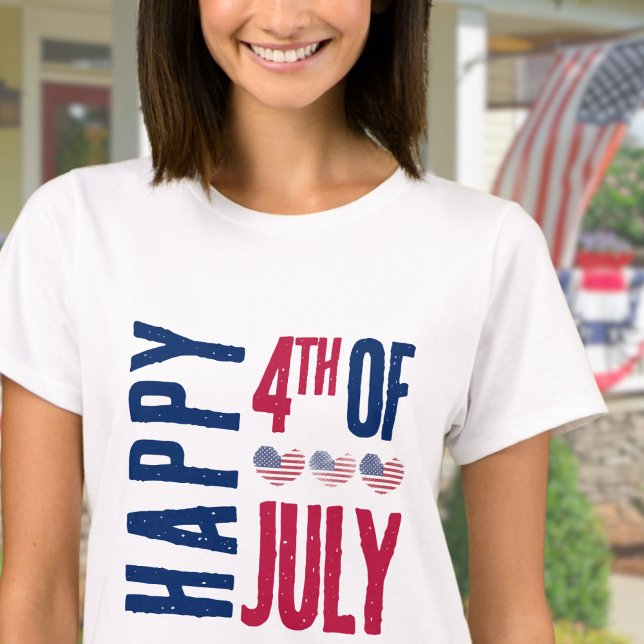 Camiseta Bandera Americana Cuta 4 De Julio (Cute American Flag 4th Of July T-Shirt )