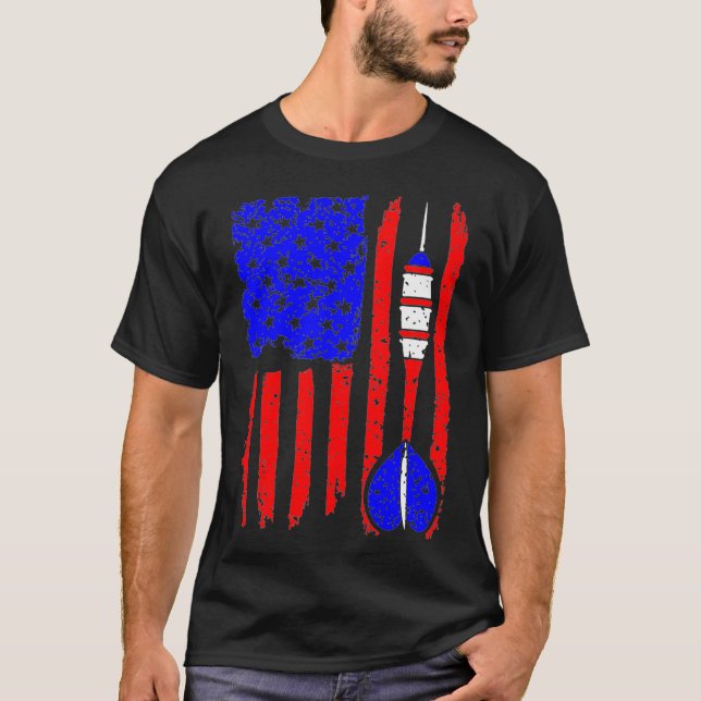 Camiseta Bandera Americana Darts Diseño Guay Dart Player (Anverso)