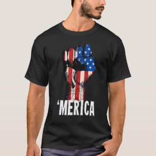Camiseta Bandera Americana De Águila Mano Feliz 4 De Julio