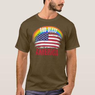 Camiseta Bandera americana de arcoíris del Día de los Caído