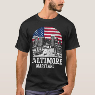 Camiseta Bandera Americana de Baltimore Maryland