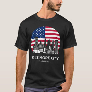 Camiseta Bandera Americana de Baltimore Maryland