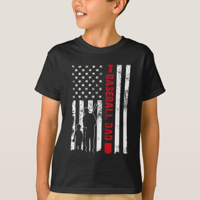 Camiseta Bandera Americana de Béisbol Orgulloso (Anverso)