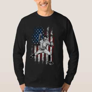 Camiseta Bandera Americana De Béisbol Pitcher Estados Unido