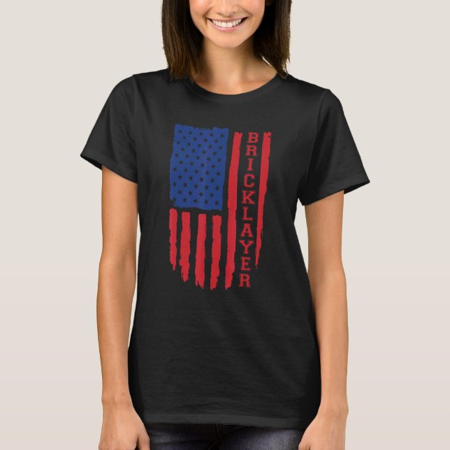 Camiseta Bandera Americana De Bricklayer (Anverso)