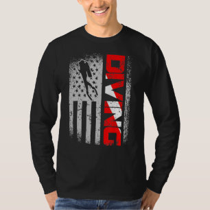 Camiseta Bandera Americana De Buceador Abajo Bandera Estado