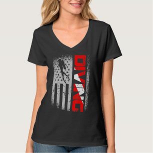 Camiseta Bandera Americana De Buceador Abajo Bandera Estado