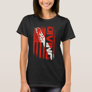 Camiseta Bandera Americana De Buceador Abajo Bandera Estado