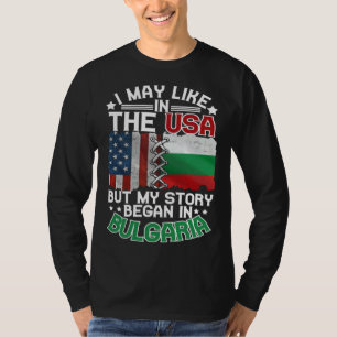 Camiseta Bandera Americana De Bulgaria USA Raíces Búlgaras