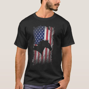 Camiseta Bandera Americana De Caballo Orgullosa Estadounide