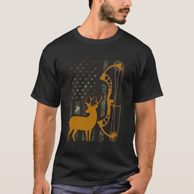 Camiseta Bandera Americana De Camo Caza De Pólidos Para La  (Anverso)