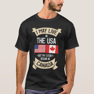 Camiseta Bandera Americana de Canadá Usa Roots Gigantes de 