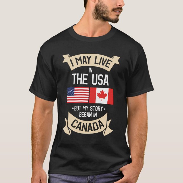 Camiseta Bandera Americana de Canadá Usa Roots Gigantes de  (Anverso)