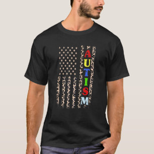Camiseta Bandera Americana De Conciencia Del Autismo Impres