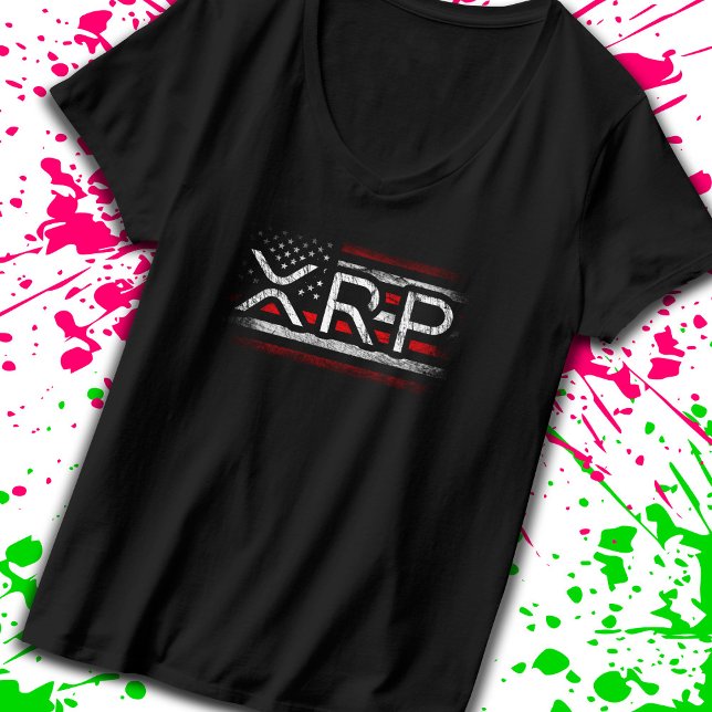 Camiseta Bandera Americana De Cripto De Moneda De Criptodiv (Show off your passion for XRP with our classic patriotic t-shirt! -Teemixer)