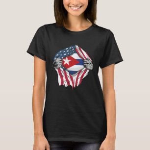 Camiseta Bandera Americana de Cuba Libre Diseño de Bandera 