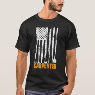 Camiseta Bandera Americana De EE. UU. Carpintero Artesano T